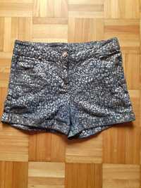 Shorts de ganga com padrão de leopardo