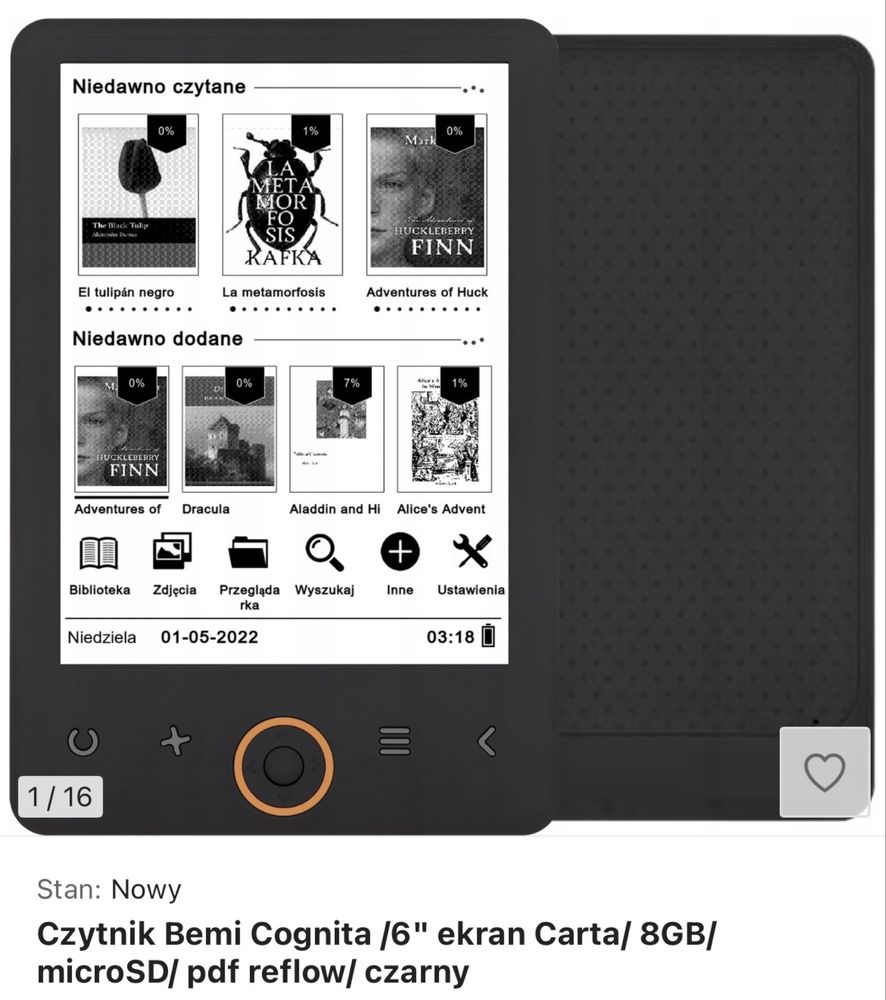 Czytnik ksiażek Bemi Cognita 6’’
