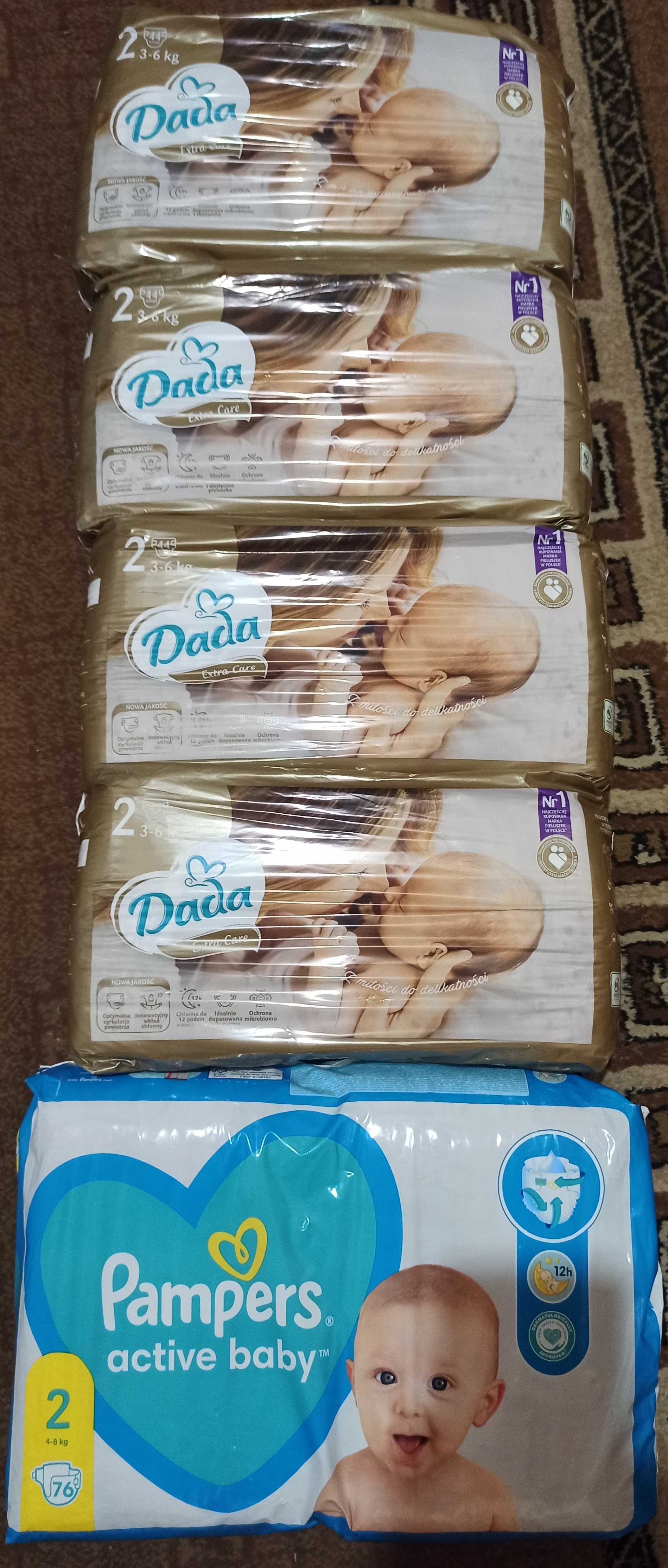 Pieluchy 2 x 5 sztuk (Pampers+ Dada)