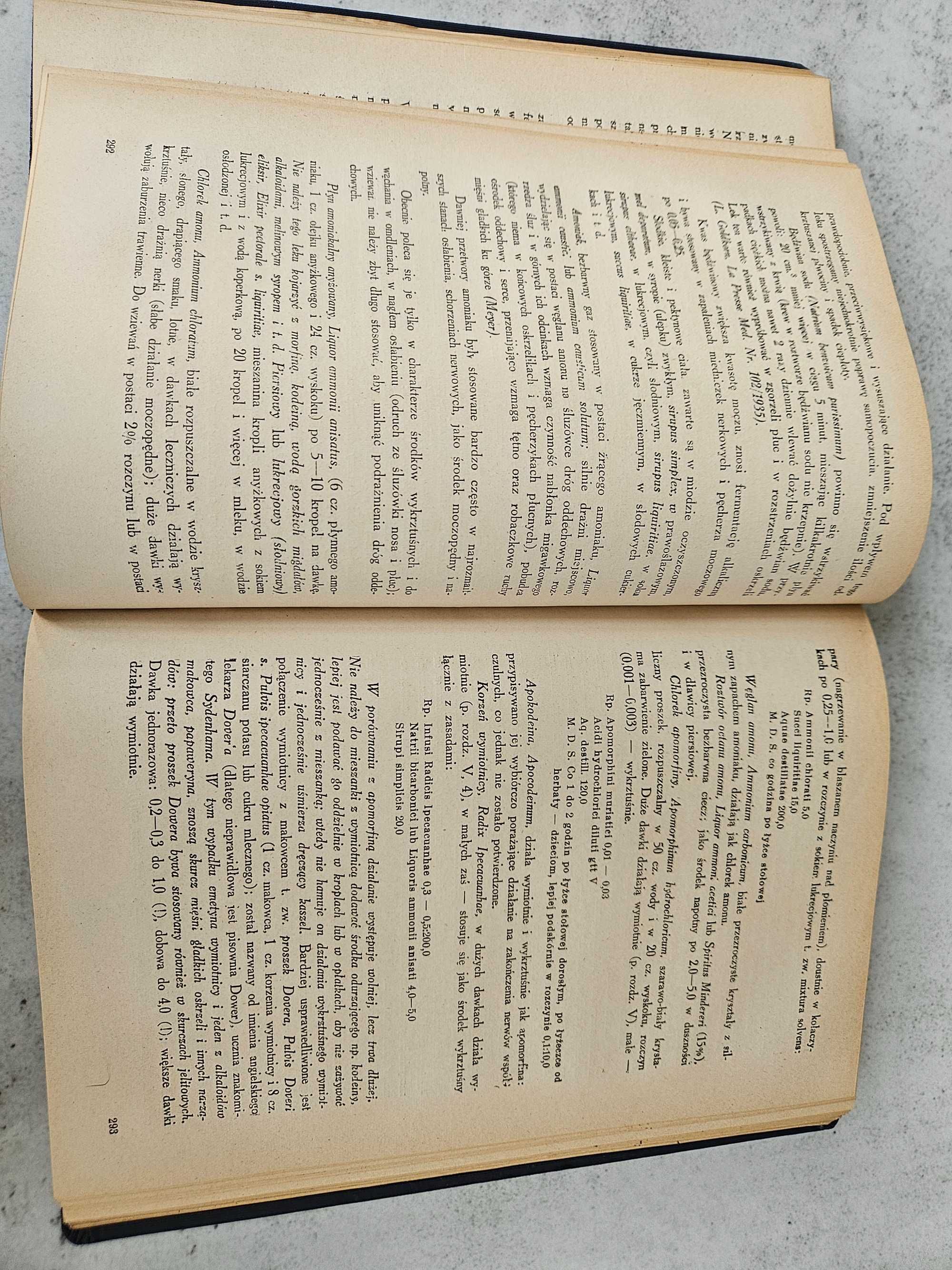 Medyczna ksiażka przedwojenna z 1937r " FARMAKOTERAPIA KLINICZNA"