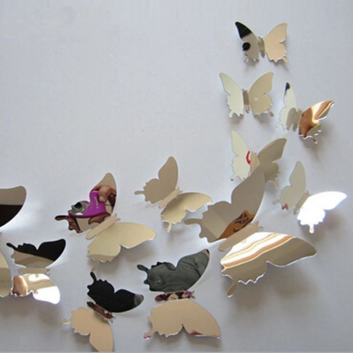 Motyle na ścianę kolorowe efekt 3d