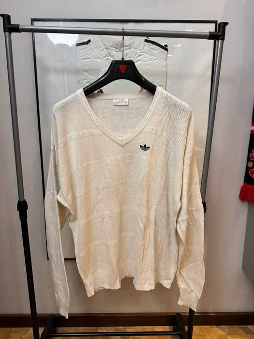 Sweter Vintage 90s Adidas Pattern Beige Sweater L