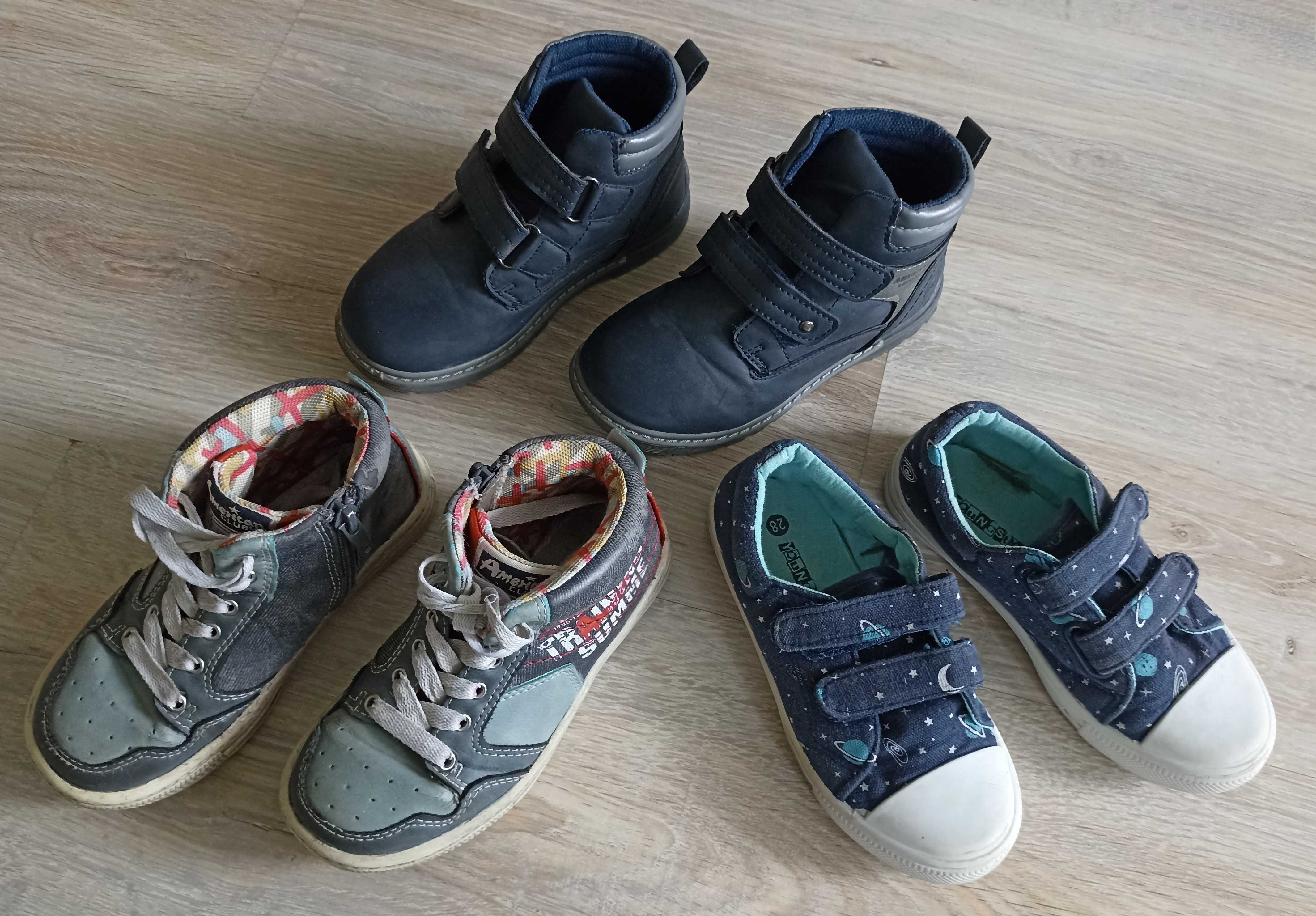 Buty dla chłopca rozmiar 28: zimowe, pantofle, przejściowe - 4 pary