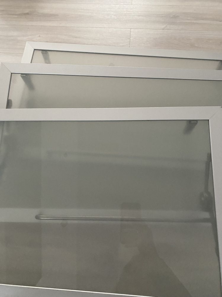 Drzwi szklane IKEA front uchwyt zawias szare 40x70