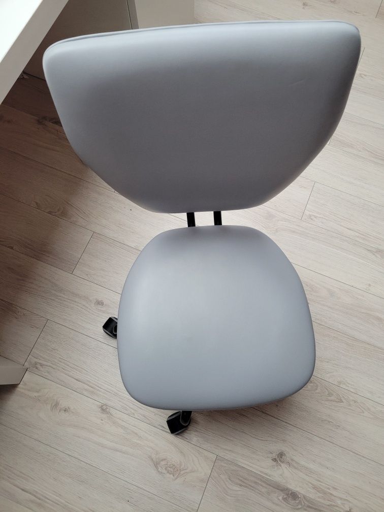 Krzesło szaro - czarne fotel obrotowy dla dziecka do biurka + podłokie