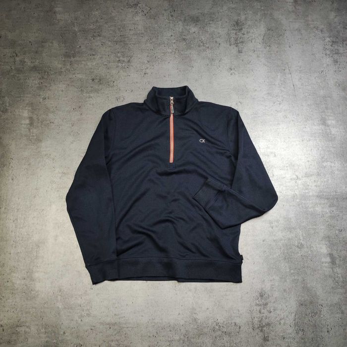 MĘSKA Bluza PREMIUM Suwak Pullover Granat Polarek Calvin Klein Golf