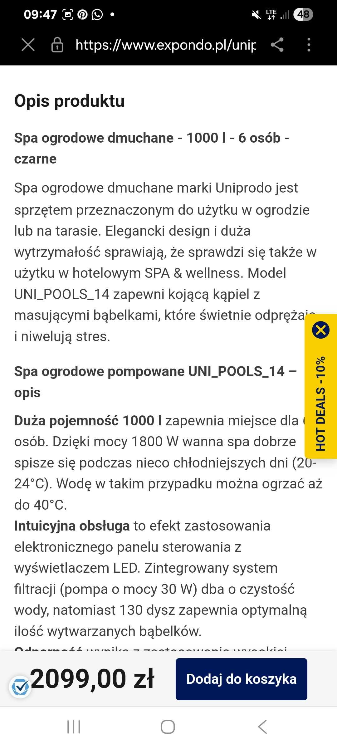 Jacuzzi czarne dmuchane uszkodzone
