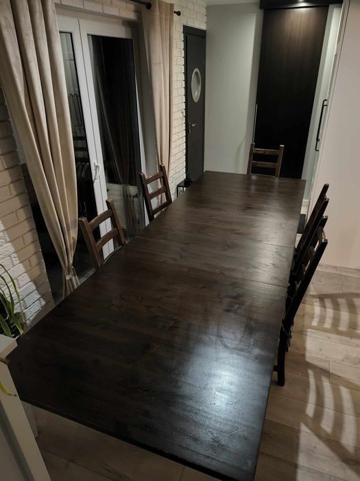 Zestaw komplet stół z krzesłami, solidny ciężki rozkładany IKEA