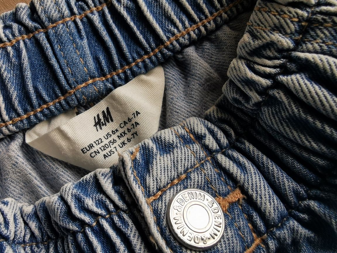 H&M krótkie spodenki jeans, rozm. 122 128 cm