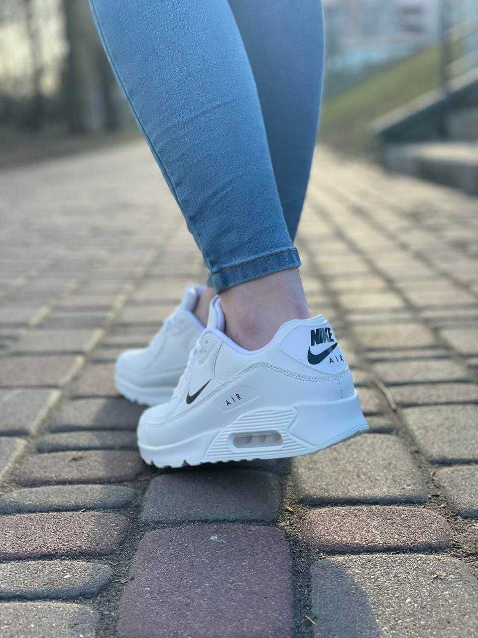 Спортивные женские кроссовки Nike Air Max 90 Натуральная Кожа! Найк