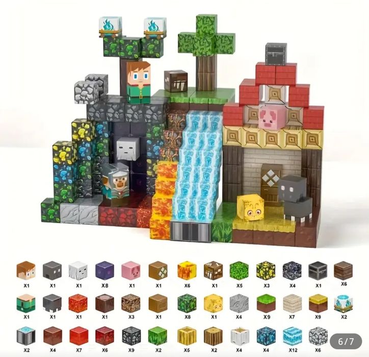 Nowe klocki magnetyczne Minecraft 150 sztuk 2x2cm