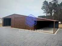 Garaż blaszany 12x7m drewnopodobny garaz hala z wiatą (dowolny wymiar)