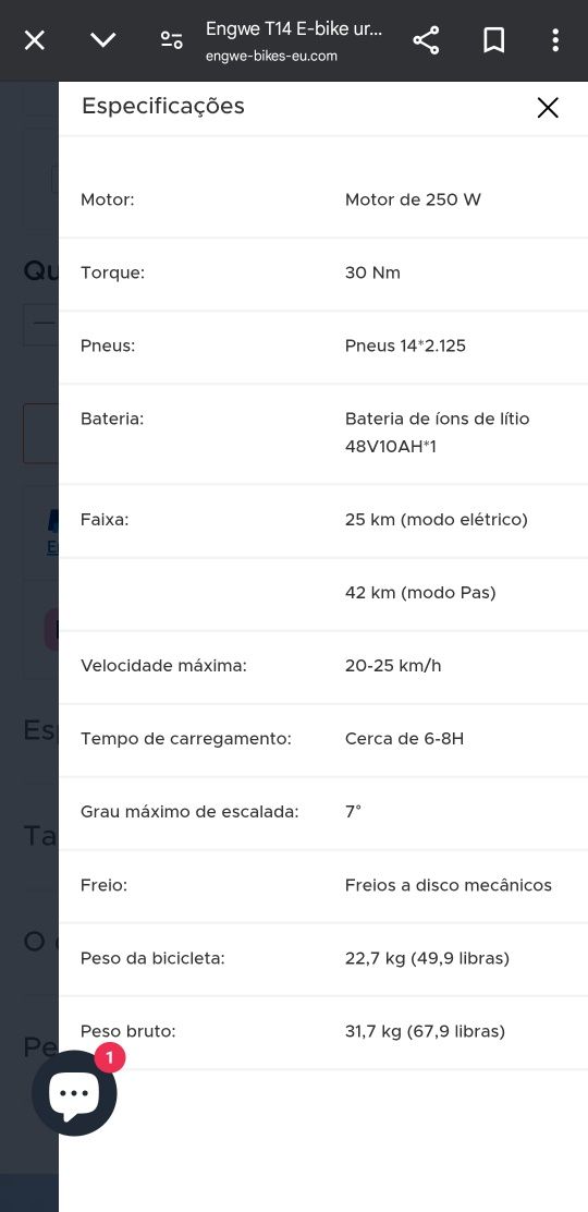 Bicicleta Elétrica Dobrável