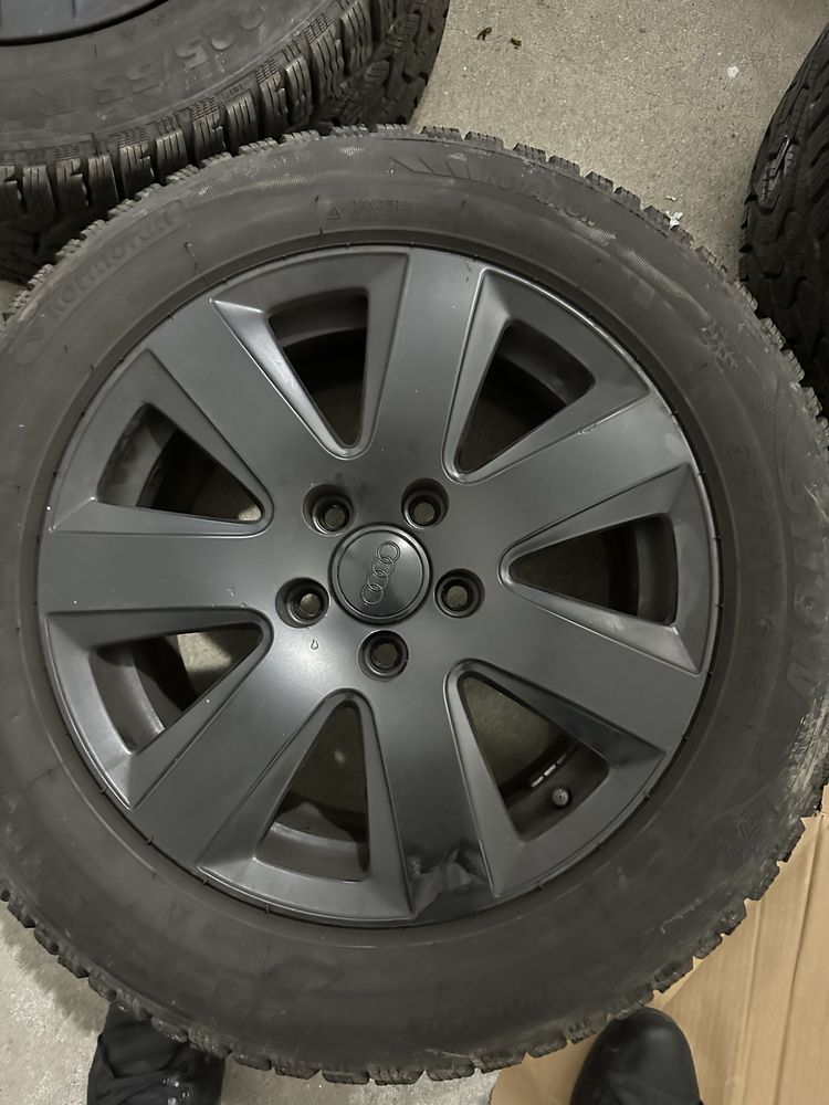 Koła 225/55/R16 oryginal Audi 5x112. Prawie nowe opony