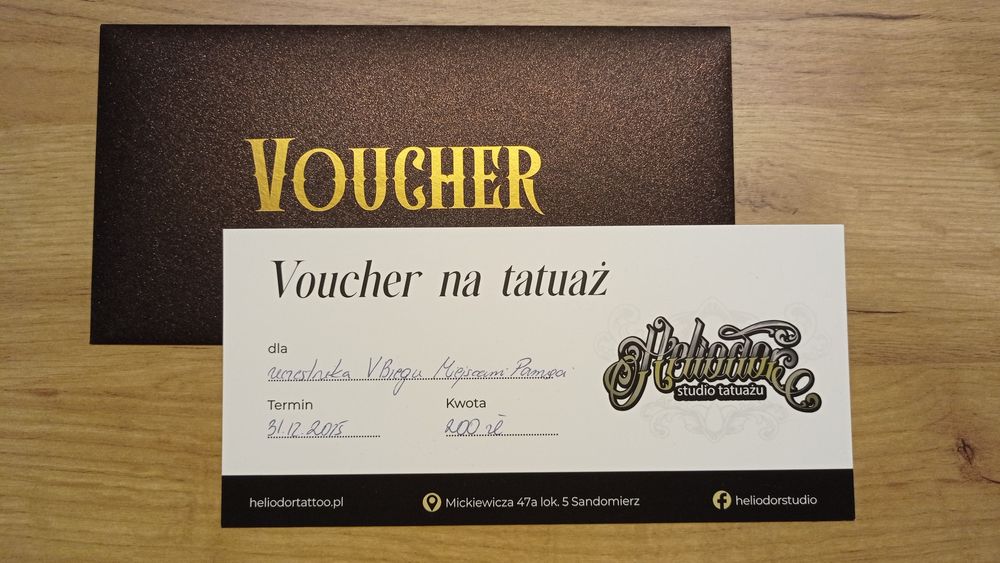 Voucher na tatuaż