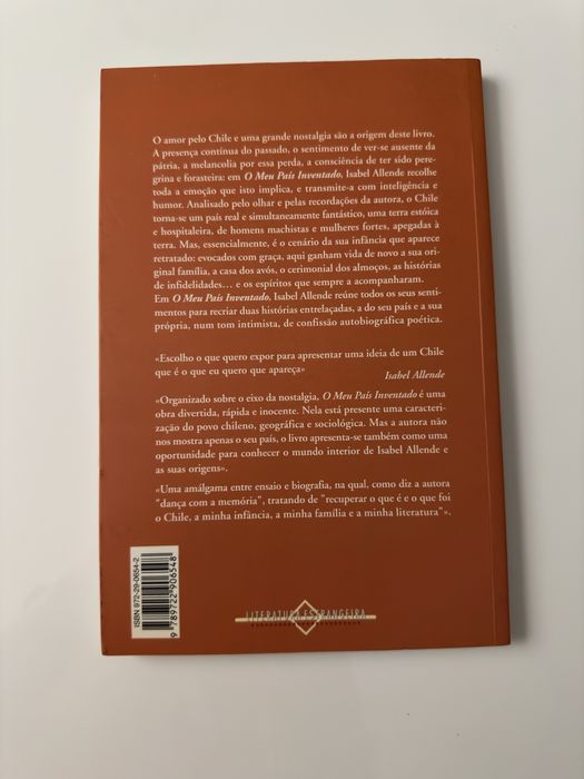Livro “ O meu país inventado” Isabel Allende