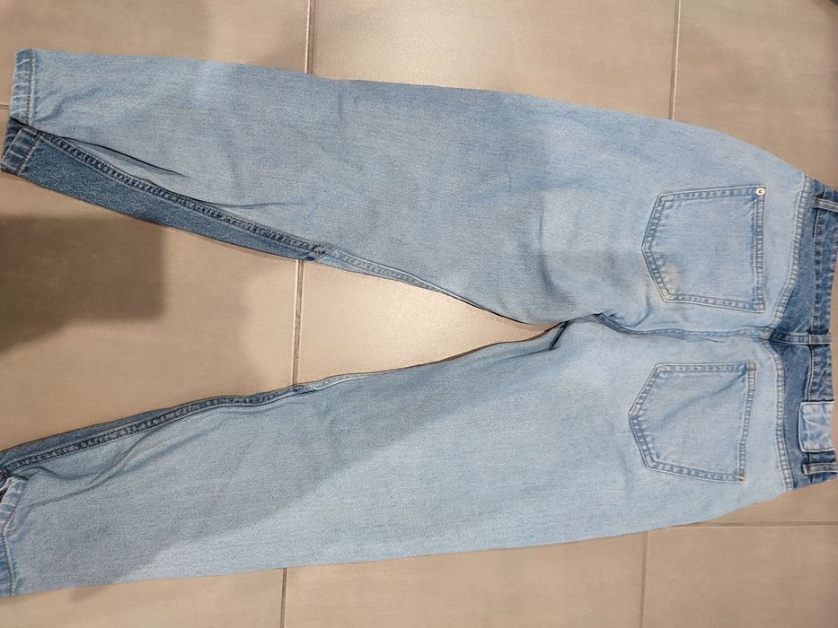 Spodnie jeansy rozm S 36 mom fit Sinsay dwukolorowe