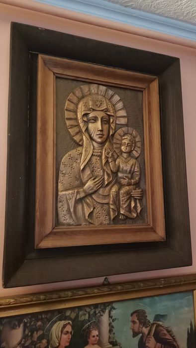 Obraz św Ikona Matki Boskiej Częstochowskiej odlew miedziany