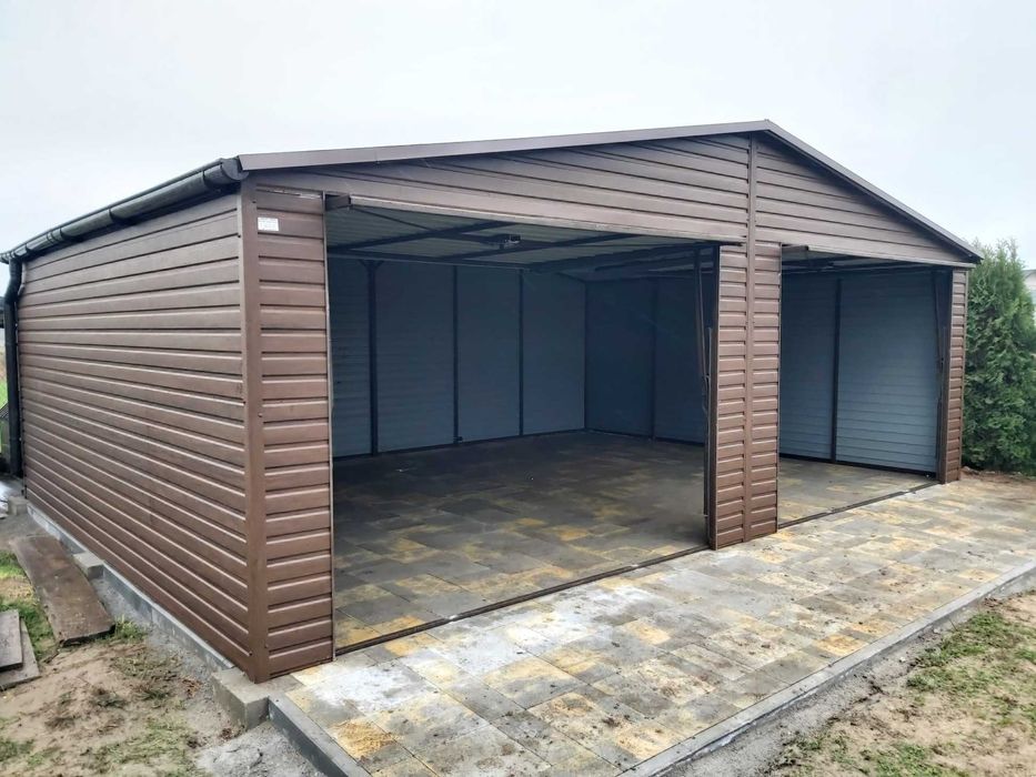 Garaż blaszany Drewnopodobny Schowek Kolory Wymiary 7x5 8x6 6x6