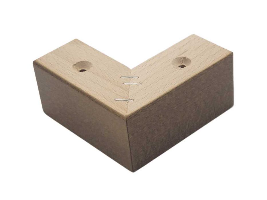 Drewniana noga meblowa NAROŻNA H=4,5 cm L=10 cm cm buk kolor
