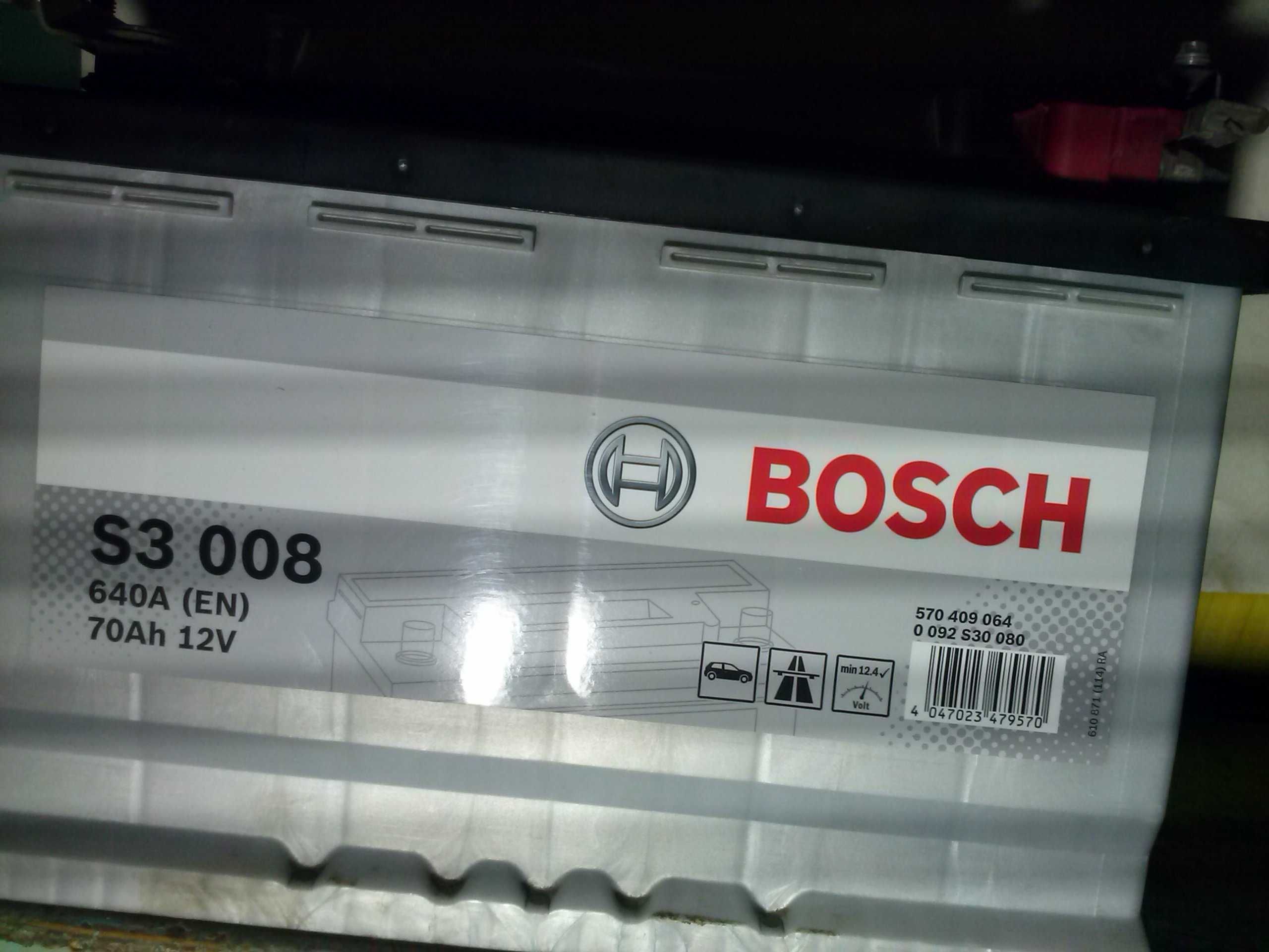 Аккумулятор Bosch S3008 640A 70Ah 12V