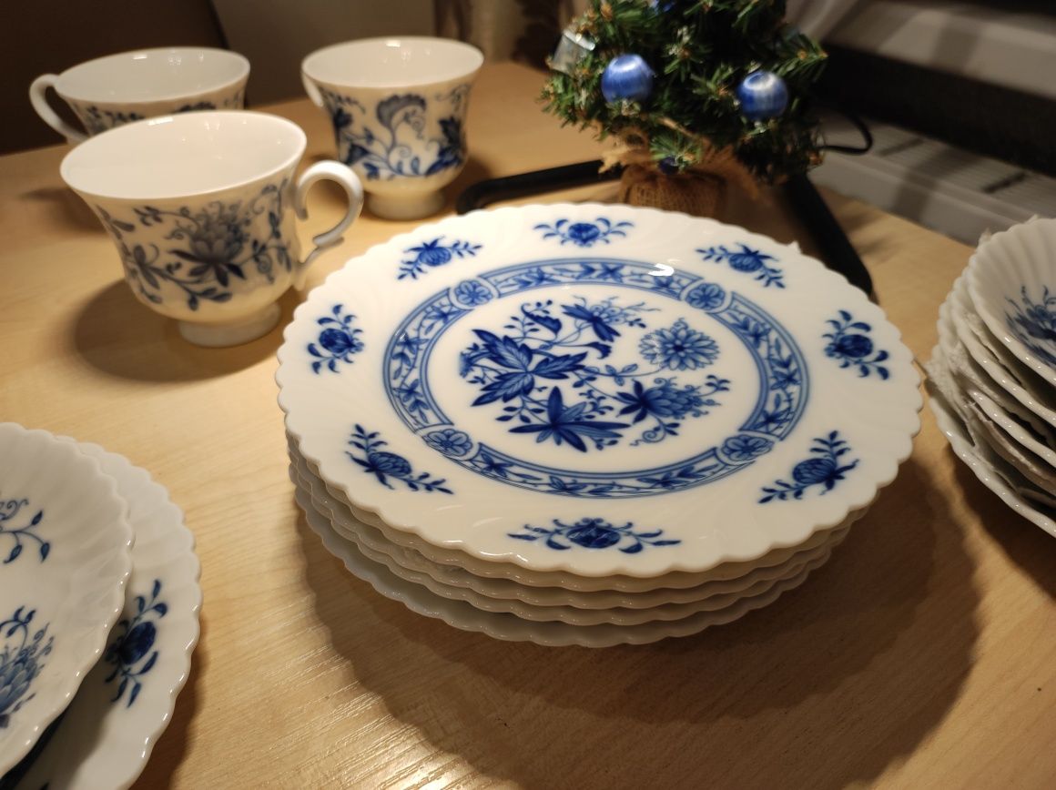 Порцеляна фарфор чашка тарелка набор синий лук Kaiser Versailles