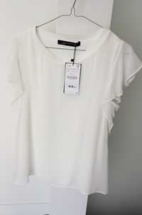 Biała bluzka z podszewką Zara s
