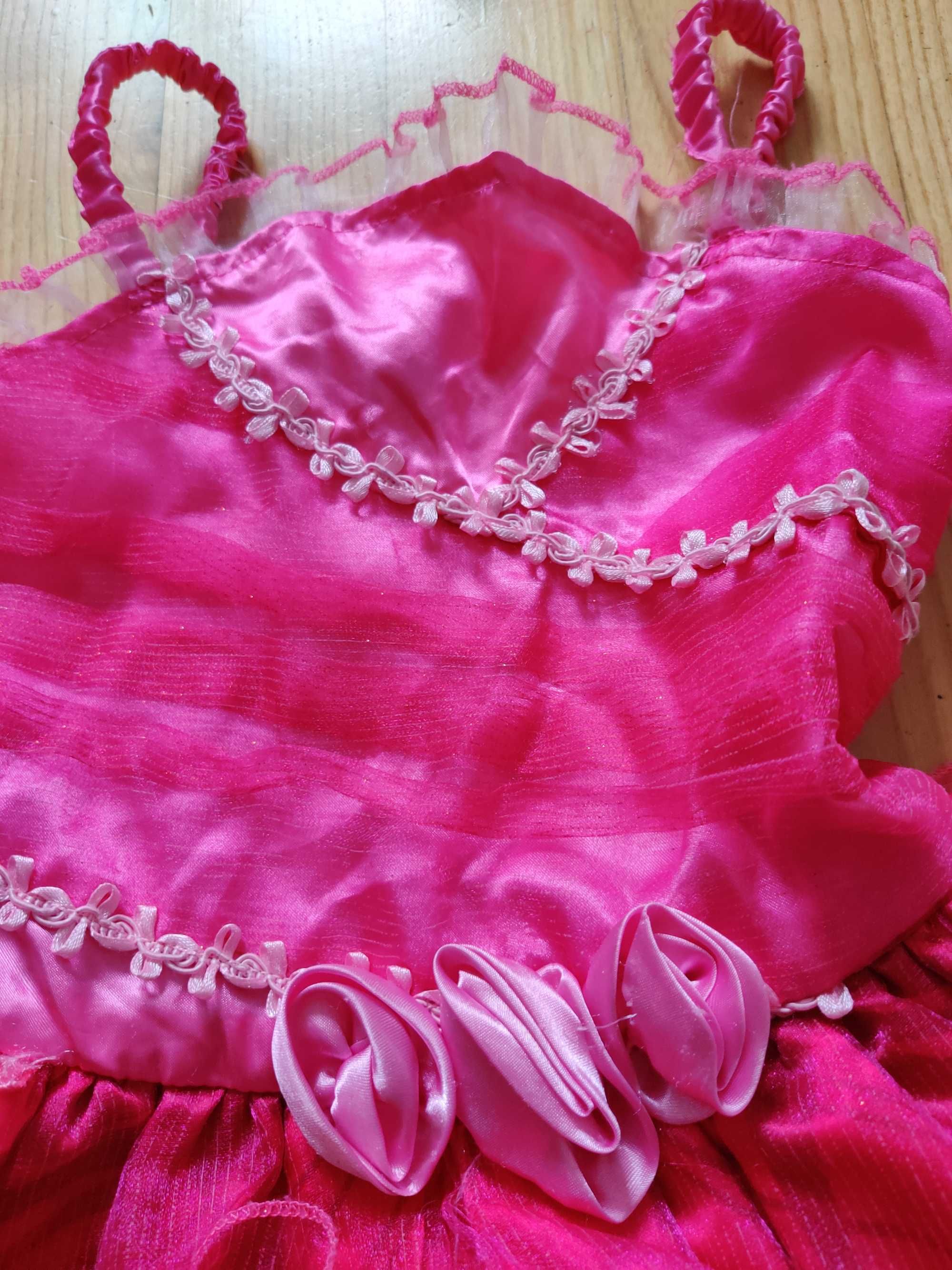 Sukienka Wrożka/7-8/122-128/bal/Barbie/Aurora/karnawał strój róż