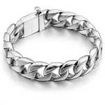 Masywna Bransoleta Pancerka Cubana Stal 316L (15 mm)