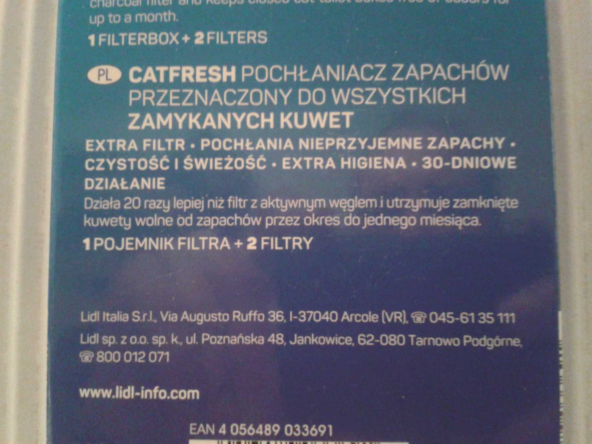 FILTR pochłaniacz zapachów DO KUWETY lepszy niż węglowy + pojemnik