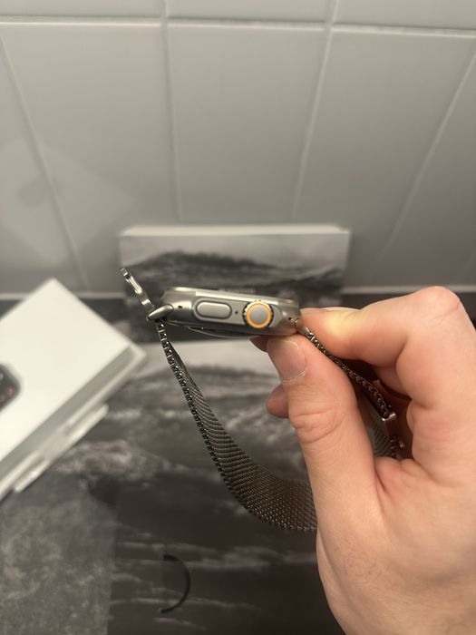 Apple Watch Ultra Wide 2 + Bransoleta Titanium Srebrna L