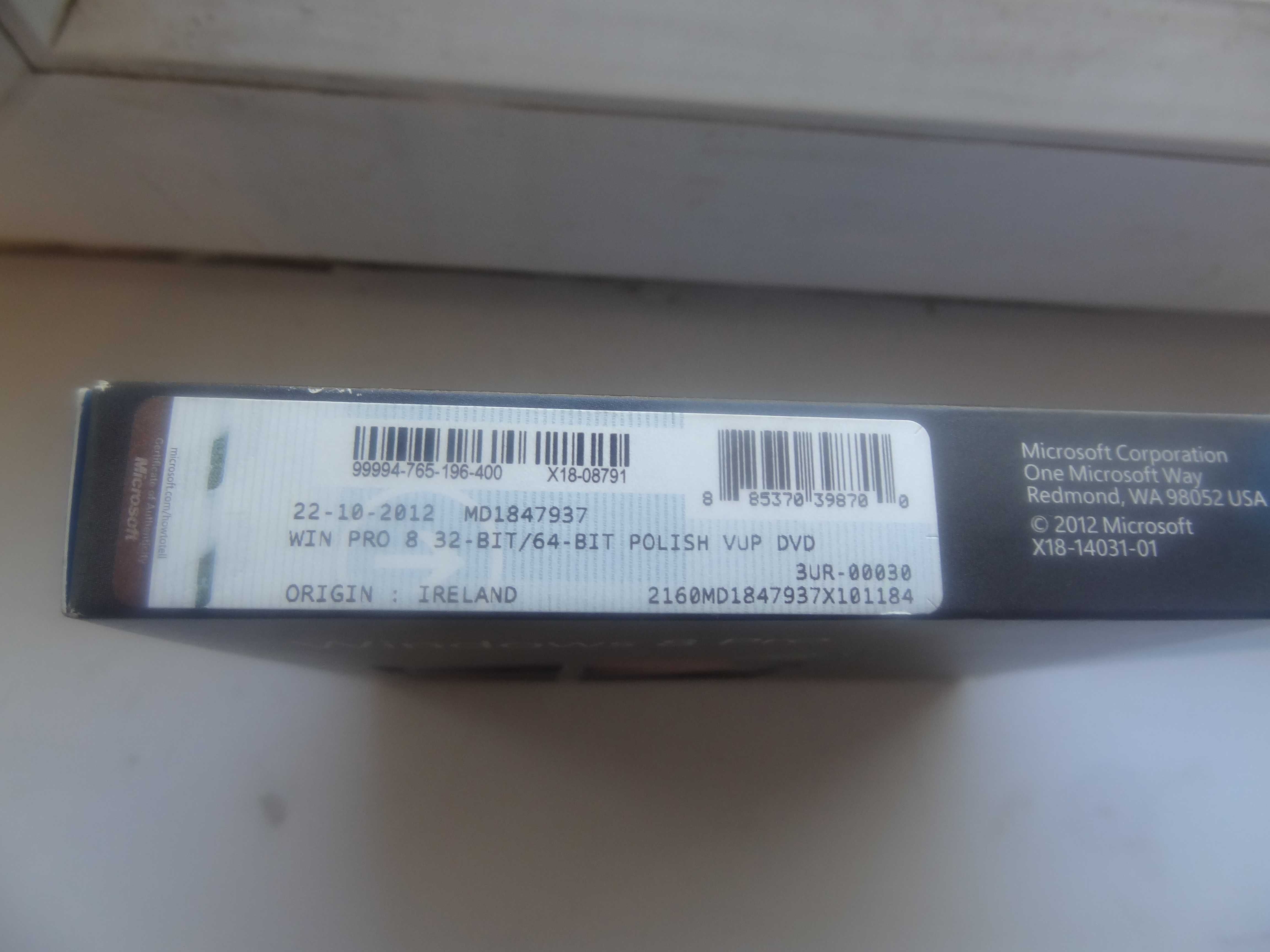 Windows  8  Pro 32/64 PL BOX