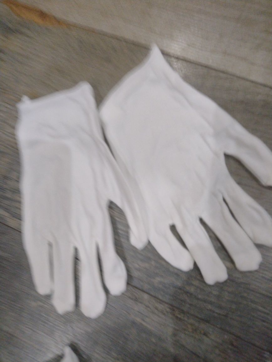 Białe bawełniane rękawiczki akcesoria do kostiumu Mikołaja ,Miki
