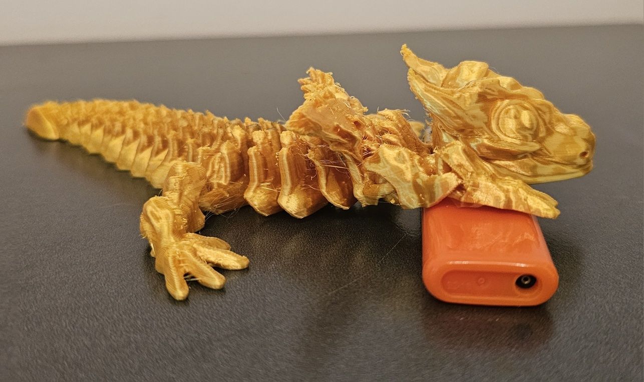 Golden Gecko złota jaszczurka mini dragon 17cm