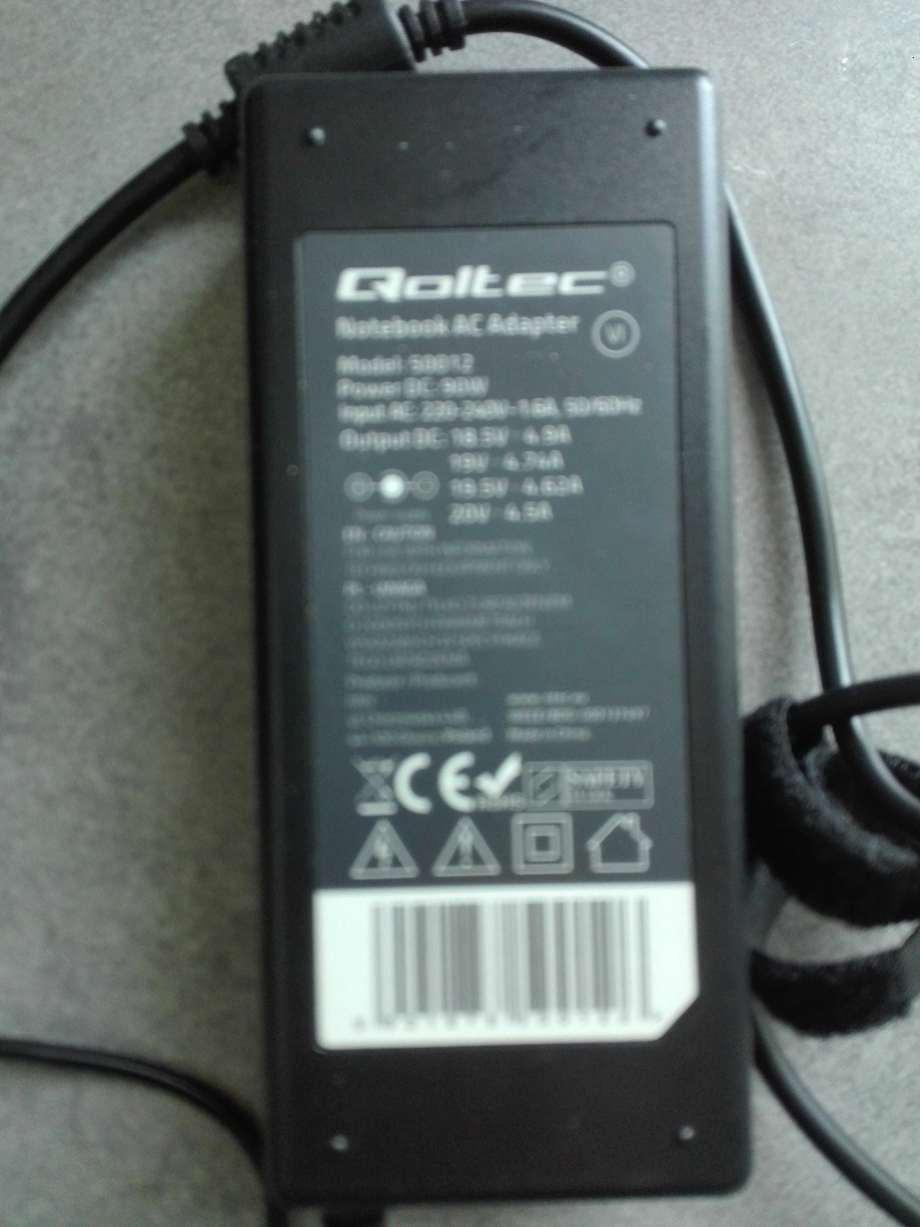 Zasilacz do laptopa Qoltec model 50012 napięcie  20 volt/4.5 ampera