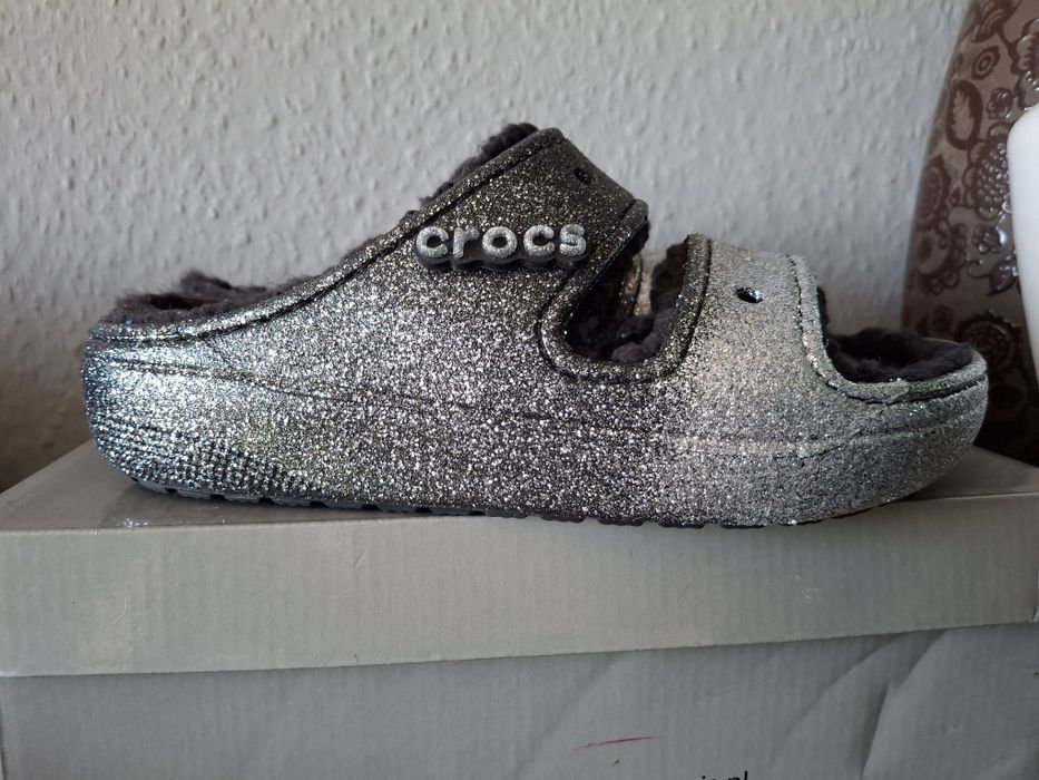 Crocs  piękne brokatowe klapki 38