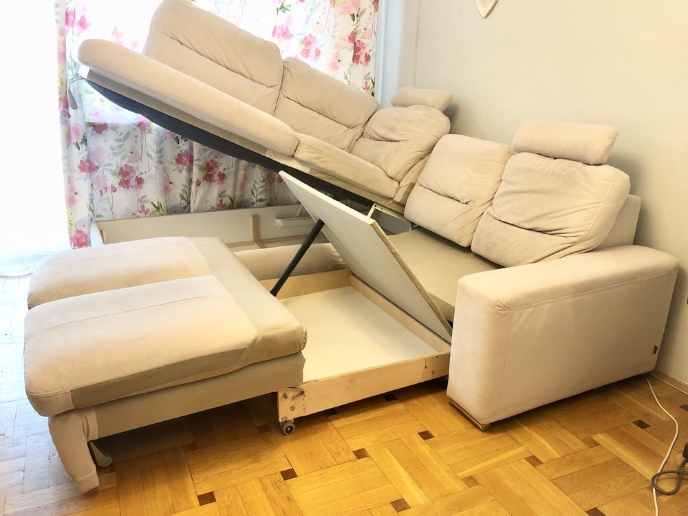 Narożnik sofa 200x235 - funkcja spania i pojemnik (możliwość transp.)