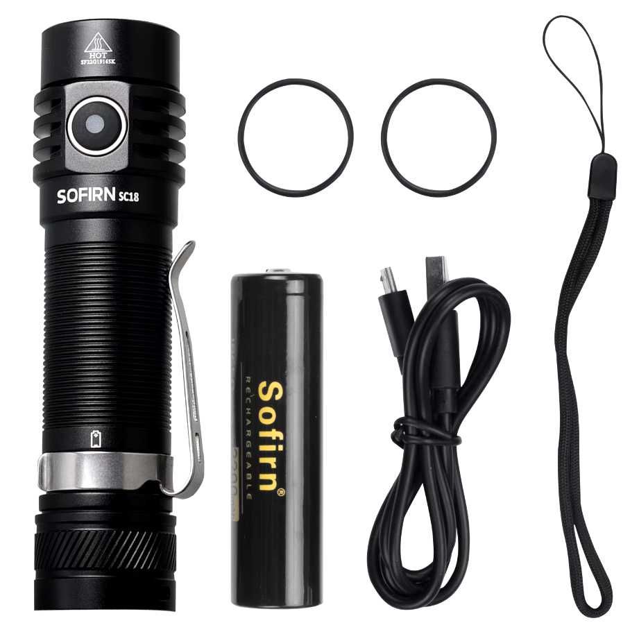 Ліхтар SOFIRN SC18 WURKKOS WK03 black\SST40-1800LM\в комплекті з АКБ
