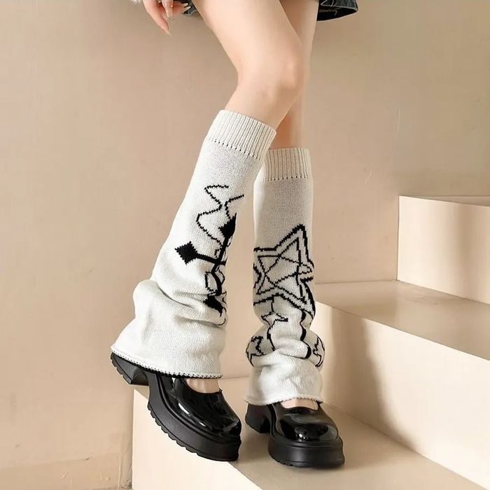 Гетры теплые двухсторонние для школы в стиле Аниме y2k