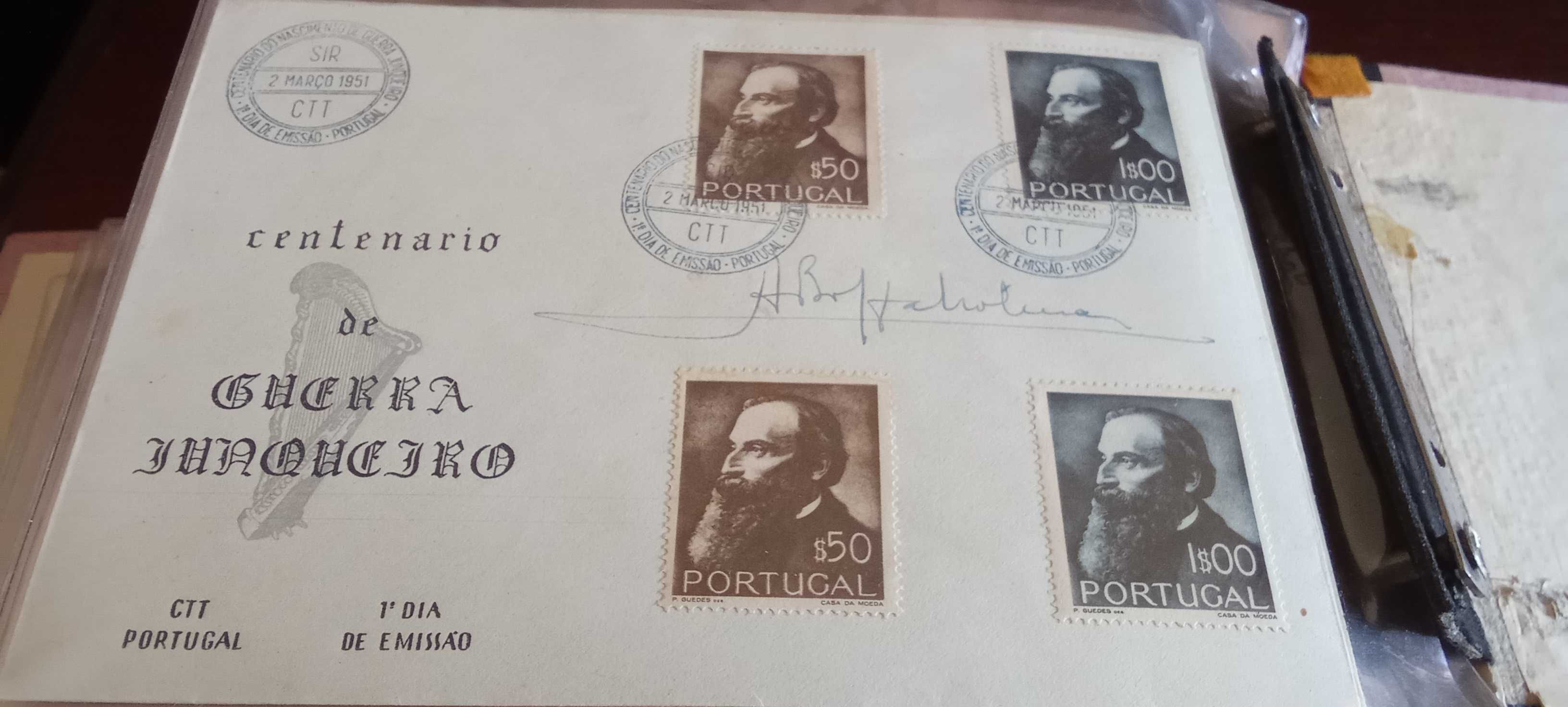 Selos de Portugal Pasta com 90 FDC de 1951 a 1970