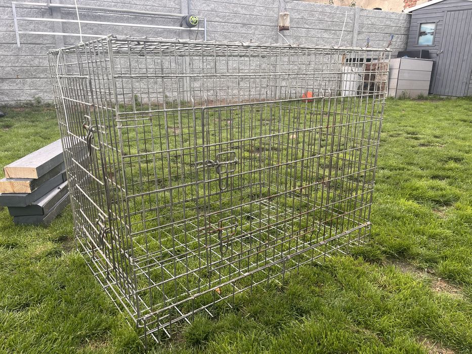 Solidna metalowa duża metalowa klatka kennel dla psa (107x71x81)