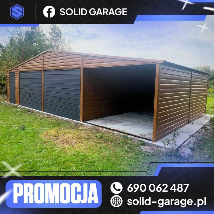 Garaż drewnopodobny schowek na budowe blaszany 11x5m (12x6 14x8 15x10|