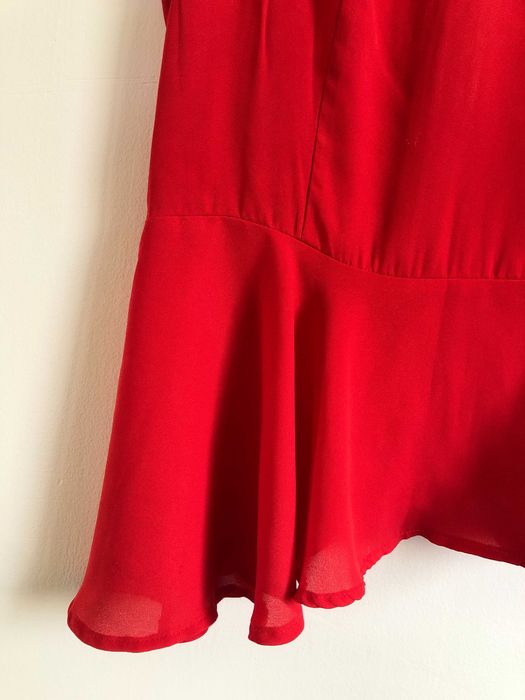 Bluzka Mohito zwiewna 36 asymetryczna letnia czerwona baskinka