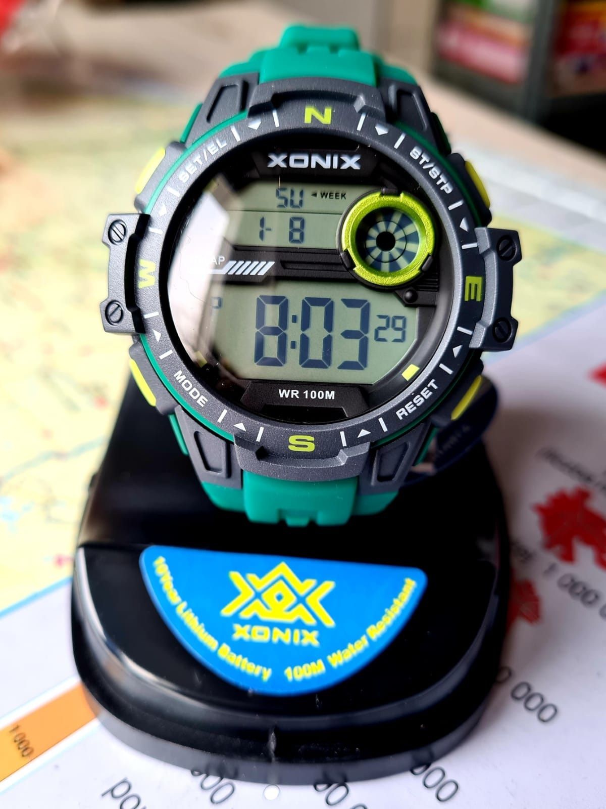 Modny męski zegarek marki Xonix zielona opaska nowy