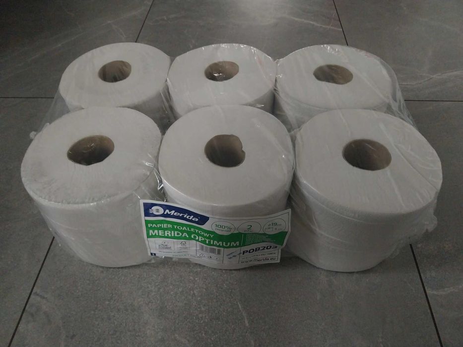 Papier toaletowy biały Merida 19 cm-zgrzewka 12 szt