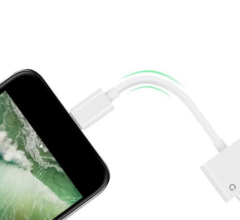 Перехідник розгалужувач для iphone 2 в 1 Lightning і 3,5 мм