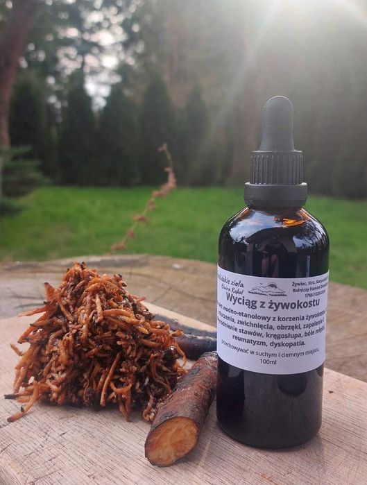 Żywokost, ekstrakt, Rwa kulszowa, Bóle stawów 100 ml Beskidzkie zioła