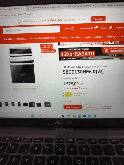 Kuchenka wolnostojąca indukcyjna z piekarnikiem nowa