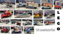 LEGO – 16 pojazdów (helikoptery, auta, łódź) – używane