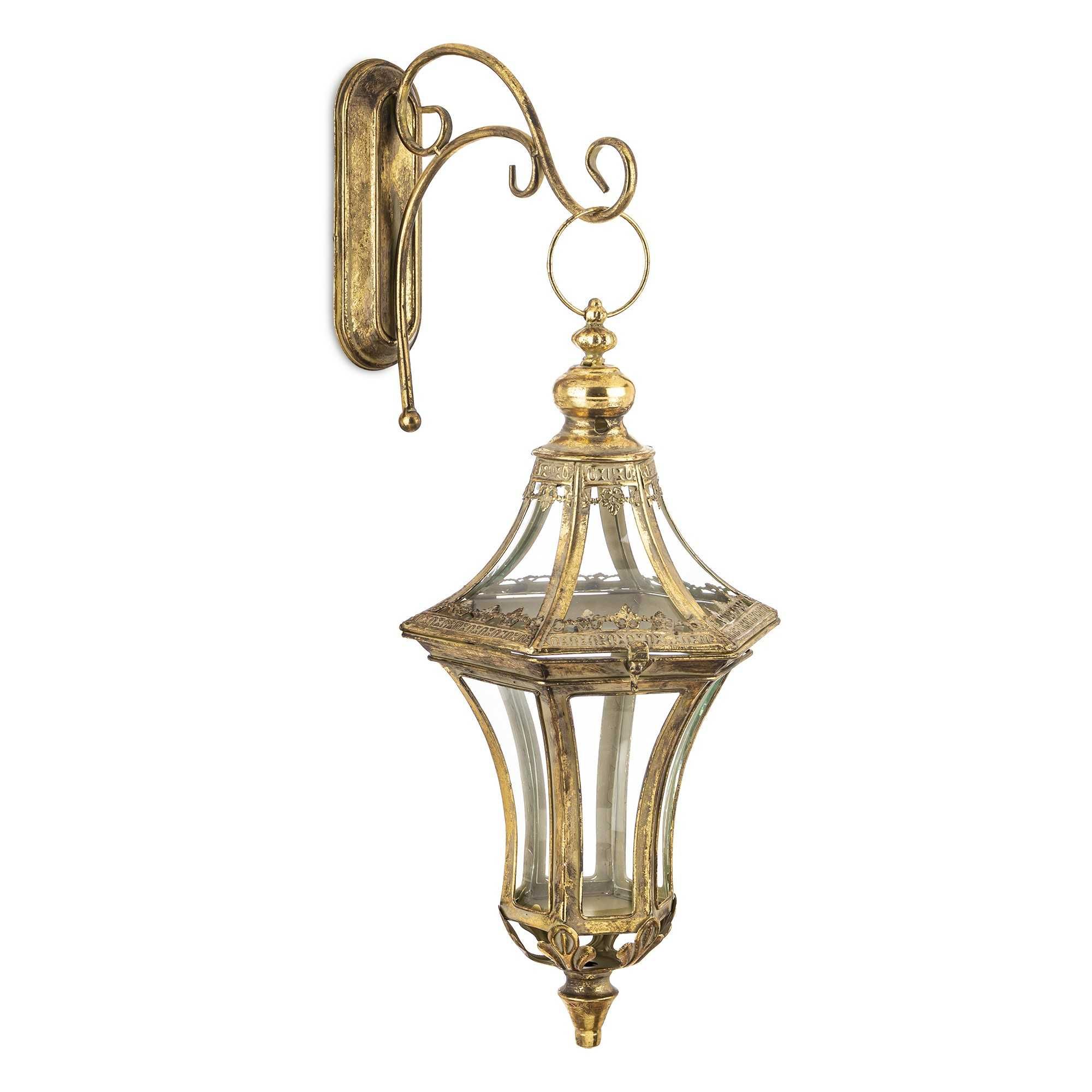 Lampion metalowy złoty 179620
